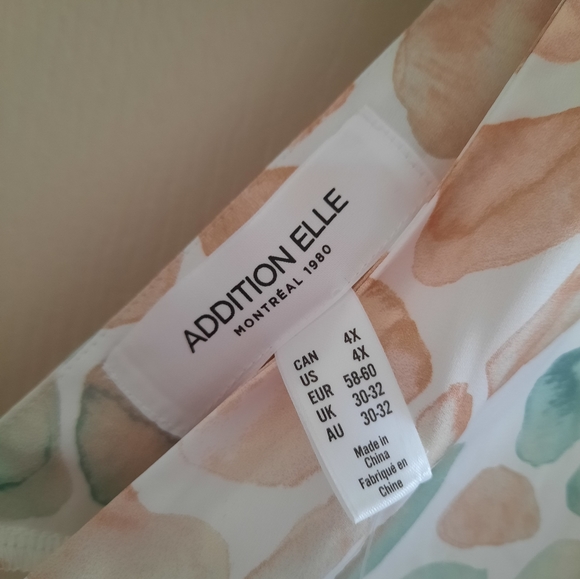 Addition Elle Print Short Sleeve Blouse Top NWT - Picture 8 of 11